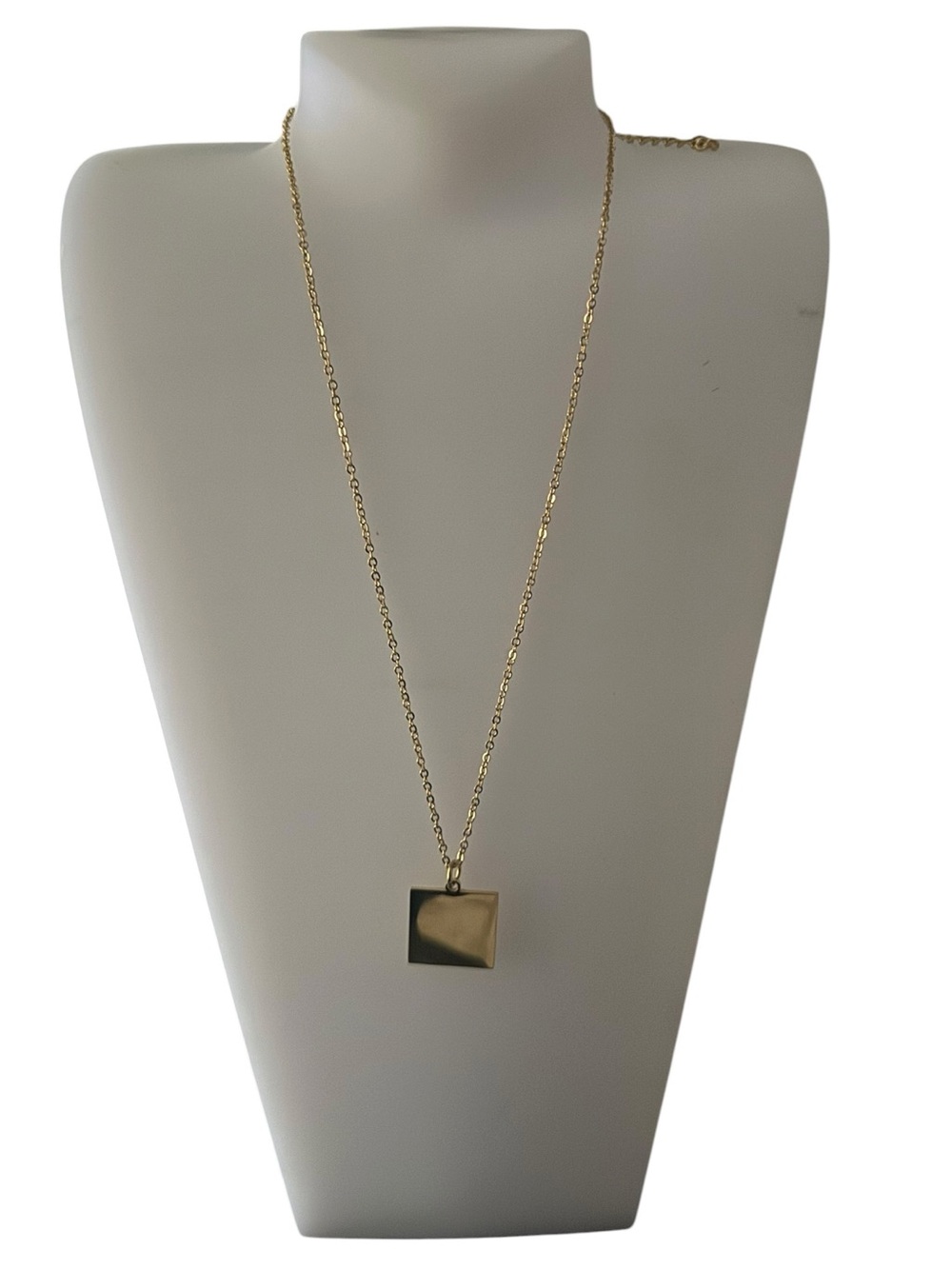 Plunder Gold Tone Square Pendant Necklace